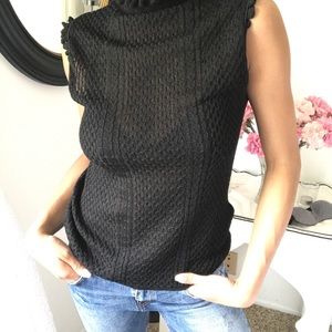 Black turtleneck tank